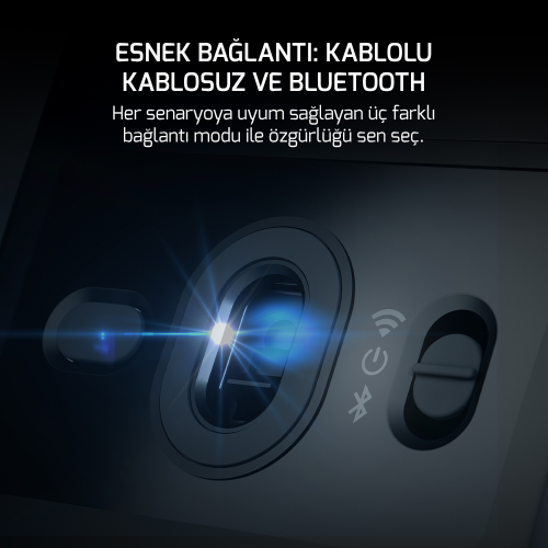 GamePower Fenix 24.000DPI Triple Mode (Kablolu/Bluetooth/2.4G) Siyah Gaming Mouse