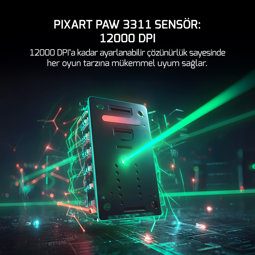 GamePower Fenix 24.000DPI Triple Mode (Kablolu/Bluetooth/2.4G) Beyaz Gaming Mouse