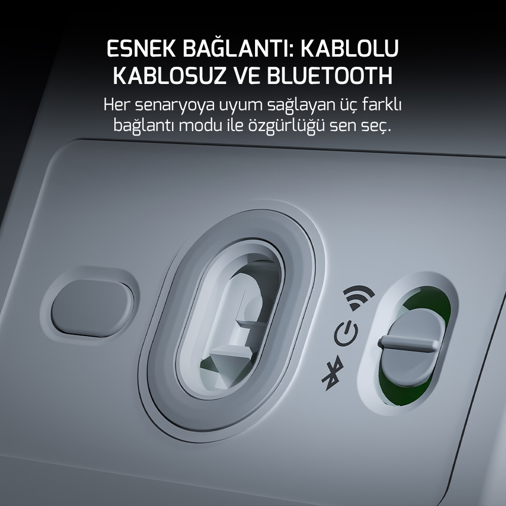 GamePower Fenix 24.000DPI Triple Mode (Kablolu/Bluetooth/2.4G) Beyaz Gaming Mouse