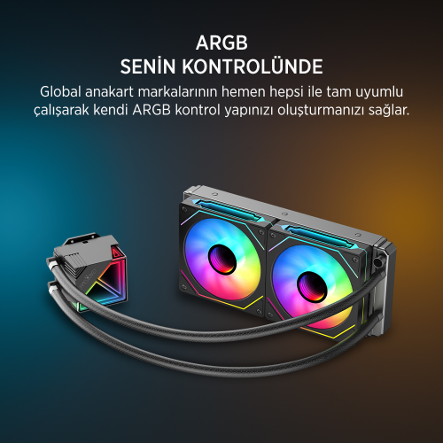 James Donkey Lugis JDC240 ARGB 240mm Sıvı İşlemci Soğutucu AM5 ve LGA1700 Uyumlu