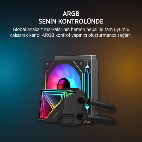 James Donkey Lugis JDC120 ARGB 120mm Sıvı İşlemci Soğutucu AM5 ve LGA1700 Uyumlu