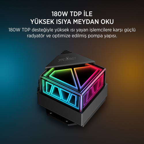 James Donkey Lugis JDC120 ARGB 120mm Sıvı İşlemci Soğutucu AM5 ve LGA1700 Uyumlu