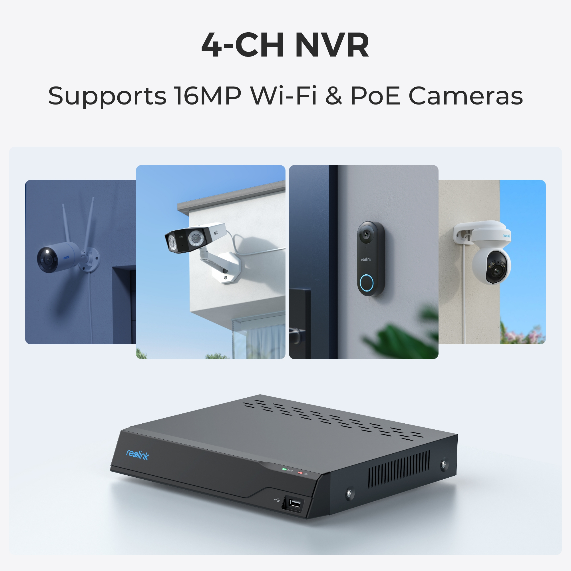 REOLINK NVS4 4 KANAL POE NETWORK KAYIT CİHAZI