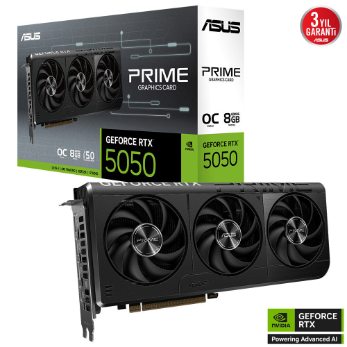 ASUS PRIME GeForce RTX 5050 8GB OC Edition PRIME-RTX5050-O8G GDDR7 128Bit Gaming (Oyuncu) Ekran Kartı