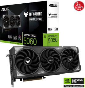 ASUS TUF GAMING GeForce RTX 5060 8GB Edition TUF-RTX5060-8G-GAMING GDDR7 128Bit Gaming (Oyuncu) Ekran Kartı