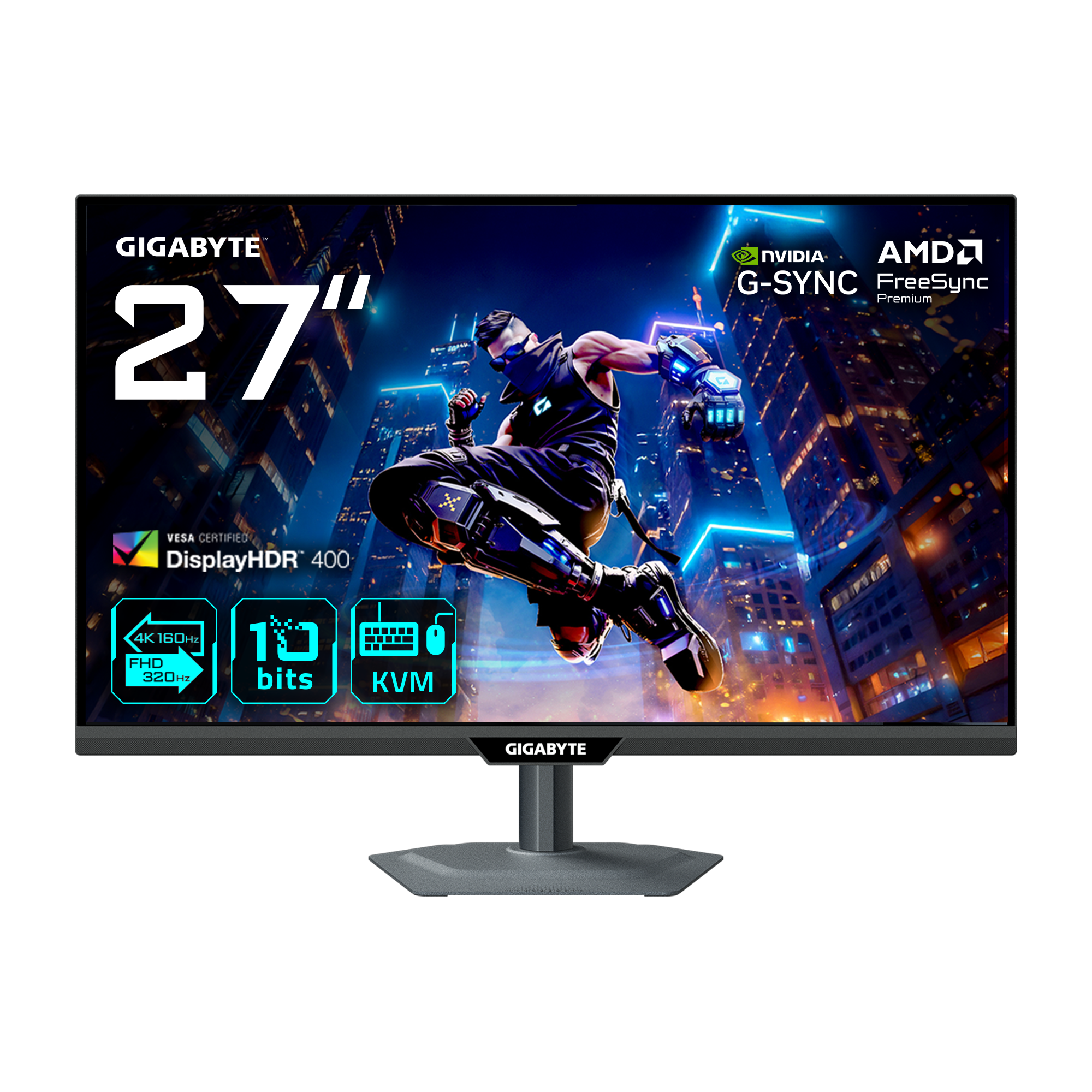 GIGABYTE M27UP 27″ 4K 160Hz FHD 320Hz 1ms HDMI DP Type-C G-Sync FreeSync HDR400 UHD Dual Mode SS IPS Gaming Monitör