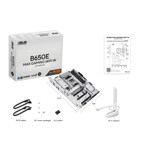 ASUS B650E MAX GAMING WIFI Beyaz AMD AM5 B650 Soket DDR5 8000+(OC)MHz ATX Gaming (Oyuncu) Anakart