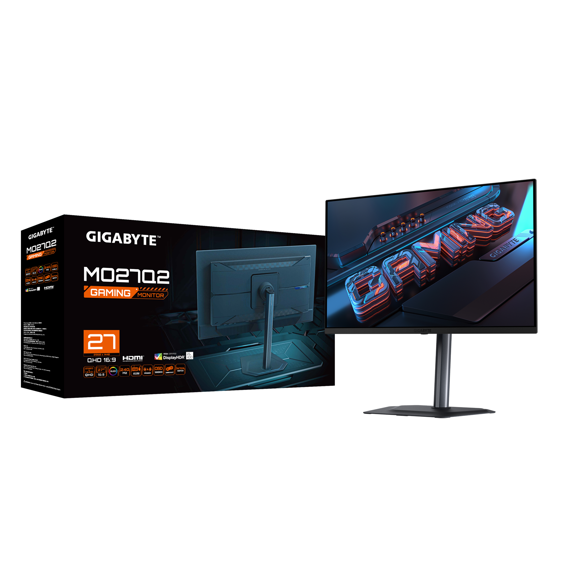 Gigabyte MO27Q2 27″ 240Hz 0.03Ms HDMI DisplayPort OLED FreeSync 2K Gaming Monitör