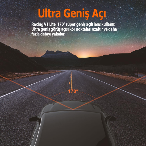 Rexing V1 Lite 2k Wifi Araç Kamerası + 32GB Sd Kart