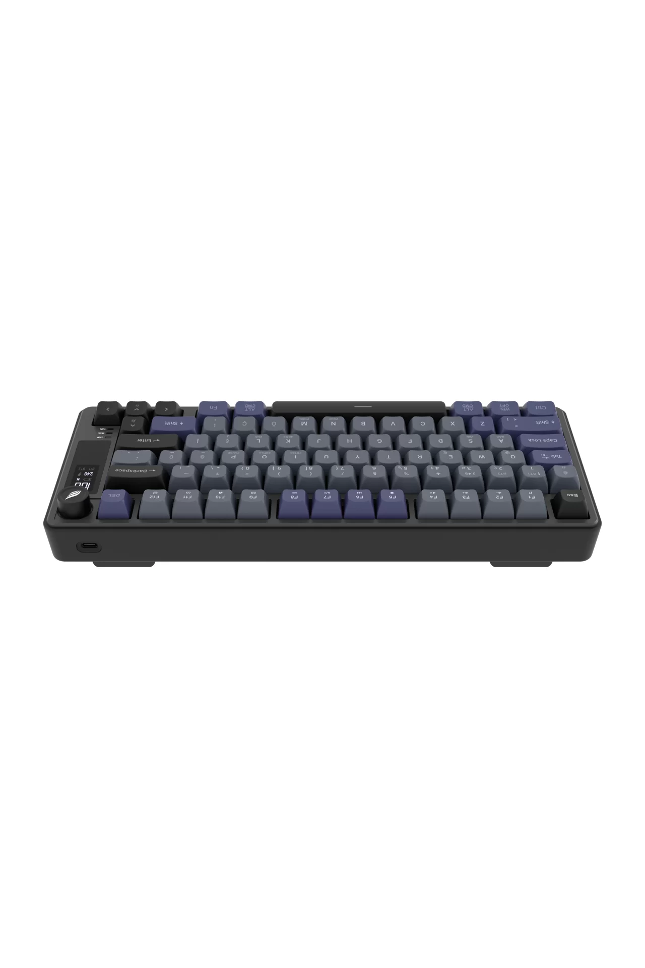 Hawk Gaming HK255 Membrane LCD RGB Kablosuz/Bluetooth Siyah Gri %75 Türkçe Gaming Klavye