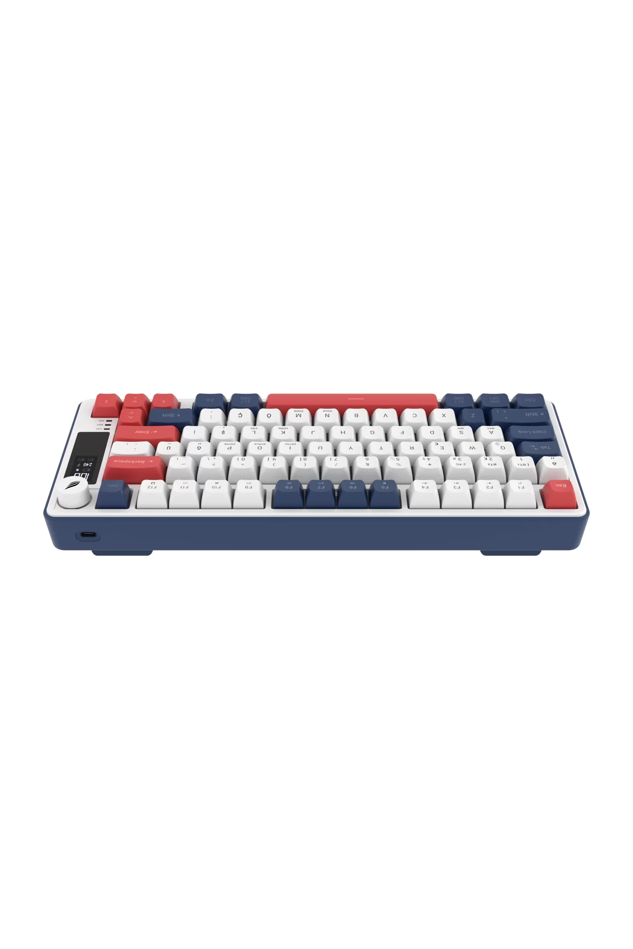 Hawk Gaming HK255BR Membrane LCD RGB Kablosuz/Bluetooth Mavi Kırmızı %75 Türkçe Gaming Klavye