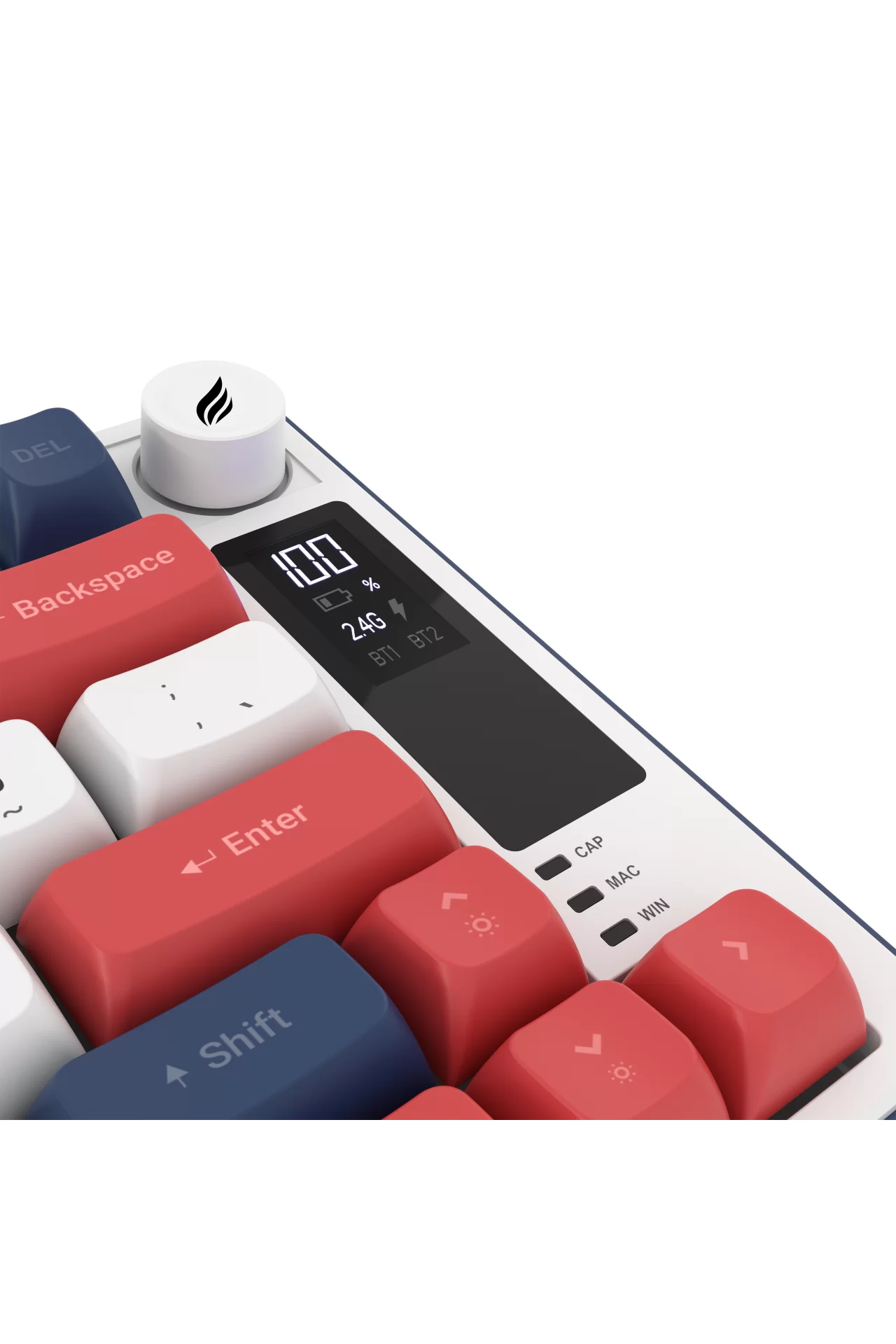 Hawk Gaming HK255BR Membrane LCD RGB Kablosuz/Bluetooth Mavi Kırmızı %75 Türkçe Gaming Klavye