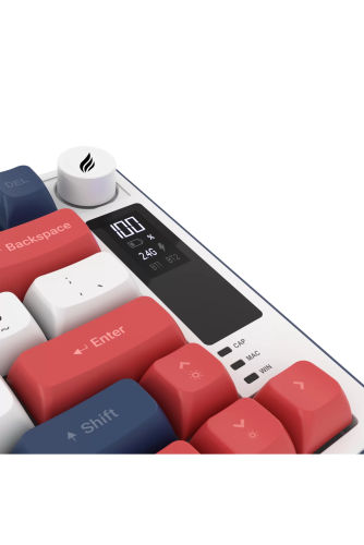 Hawk Gaming HK255BR Membrane LCD RGB Kablosuz/Bluetooth Mavi Kırmızı %75 Türkçe Gaming Klavye