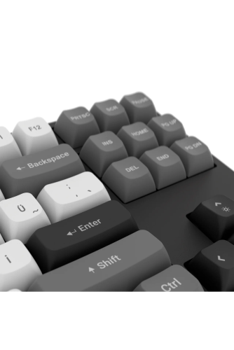 Hawk Gaming HK220BW Membrane RGB Kablosuz/Bluetooth Siyah Beyaz TKL Türkçe Gaming Klavye