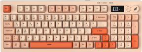 Hawk Gaming HK230 Membrane LCD RGB Kablosuz/Bluetooth Pembe Turuncu Full Türkçe Gaming Klavye