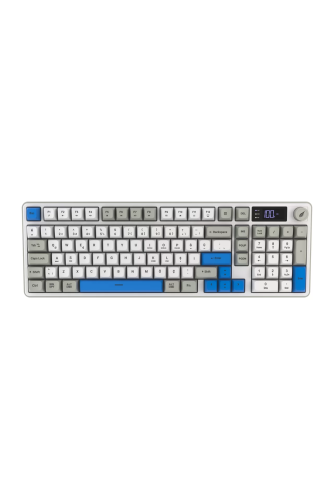 Hawk Gaming HK258WG Membrane LCD RGB Kablosuz/Bluetooth Beyaz Mavi Full Türkçe Gaming Klavye