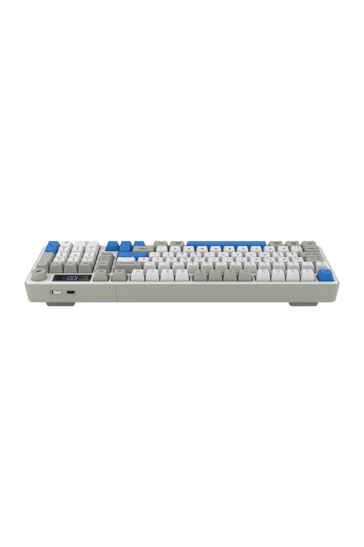 Hawk Gaming HK258WG Membrane LCD RGB Kablosuz/Bluetooth Beyaz Mavi Full Türkçe Gaming Klavye