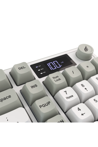 Hawk Gaming HK258WG Membrane LCD RGB Kablosuz/Bluetooth Beyaz Mavi Full Türkçe Gaming Klavye