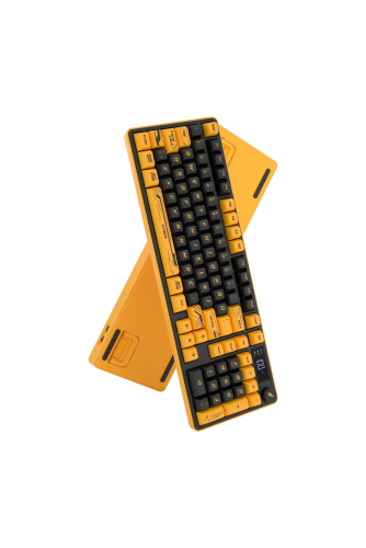 Hawk Gaming HK258 Membrane LCD RGB Kablosuz/Bluetooth Cyber Sarı Siyah Full Türkçe Gaming Klavye