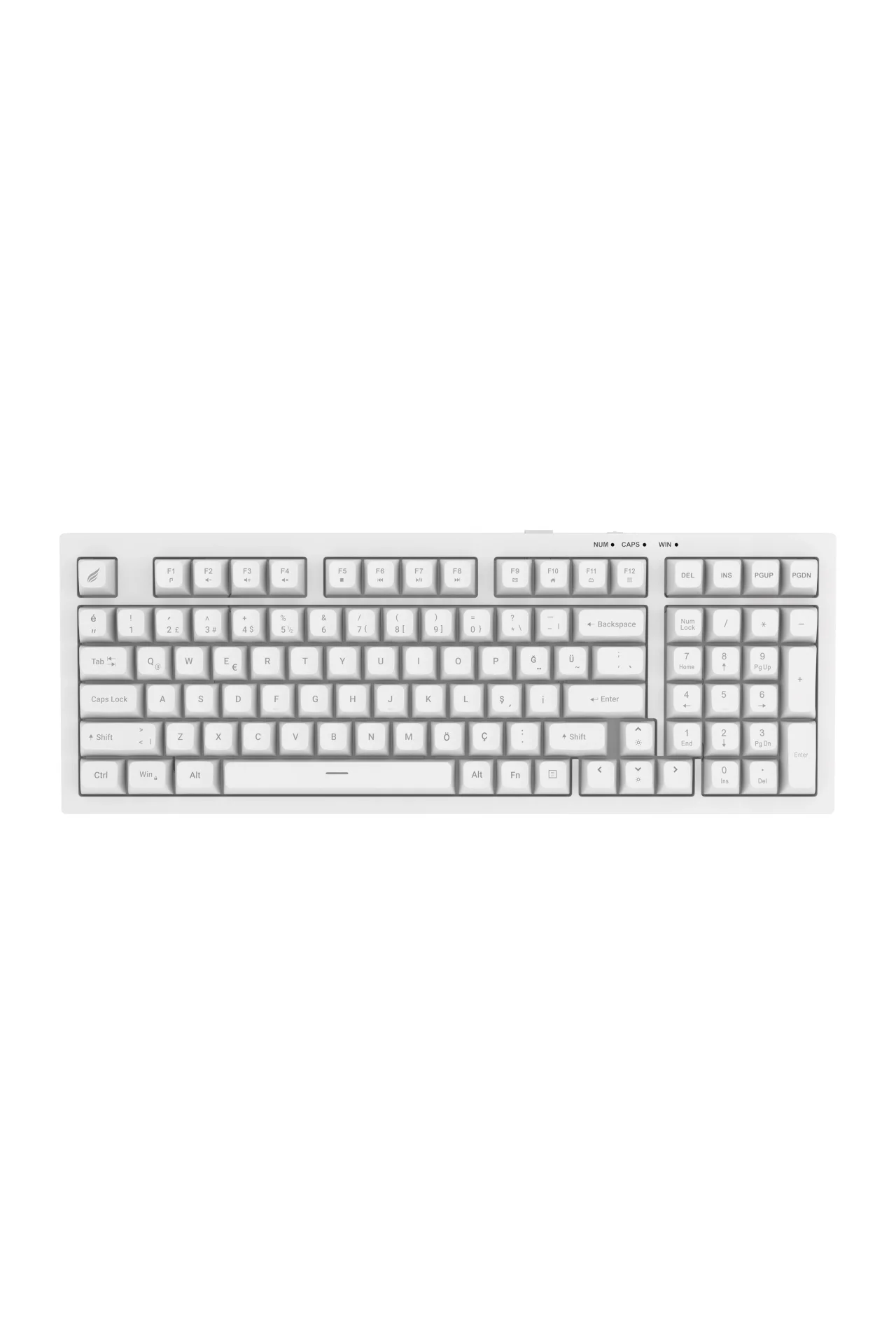 Hawk Gaming HK210W Membrane Rainbow Type C Kablolu Beyaz Full Türkçe Gaming Klavye