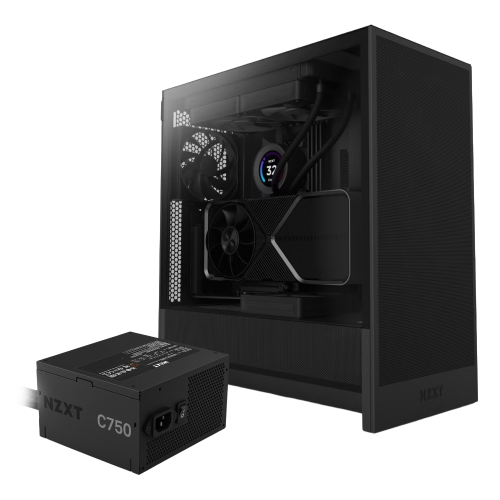 NZXT H Series H5 Flow CC-H52FB-01 Siyah Kasa + C750 PA-7B2BB-EU 750w 80+ Bronze Power Bundle