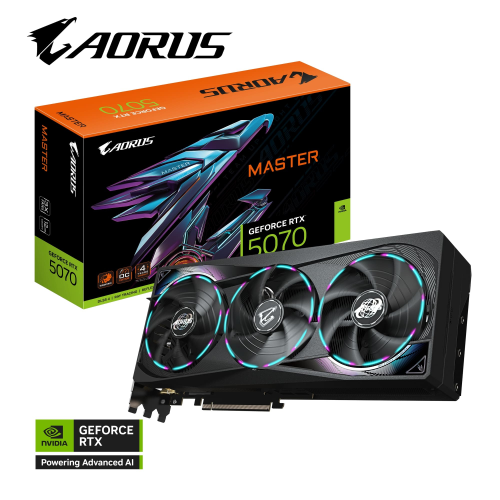 Gigabyte AORUS GeForce RTX 5070 MASTER GV-N5070AORUS M-12GD 12GB 192Bit GDDR7 Gaming (Oyuncu) Ekran Kartı