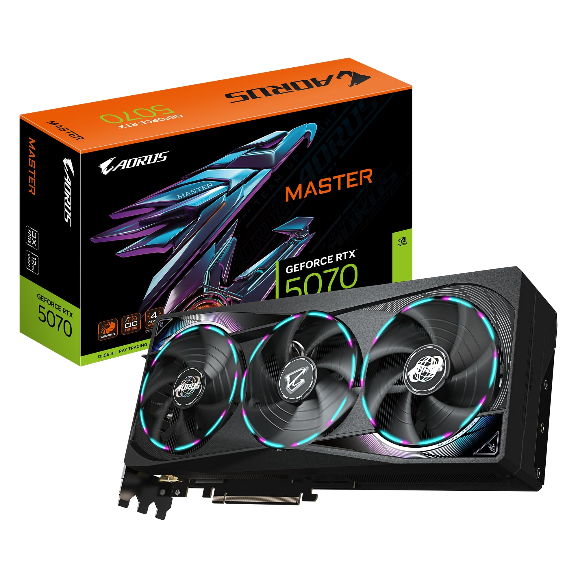 Gigabyte AORUS GeForce RTX 5070 MASTER GV-N5070AORUS M-12GD 12GB 192Bit GDDR7 Gaming (Oyuncu) Ekran Kartı
