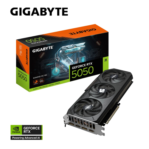 Gigabyte GeForce RTX5050 GAMING OC GV-N5050GAMING OC-8GD GDDR6 8GB 128Bit Gaming (Oyuncu) Ekran Kartı