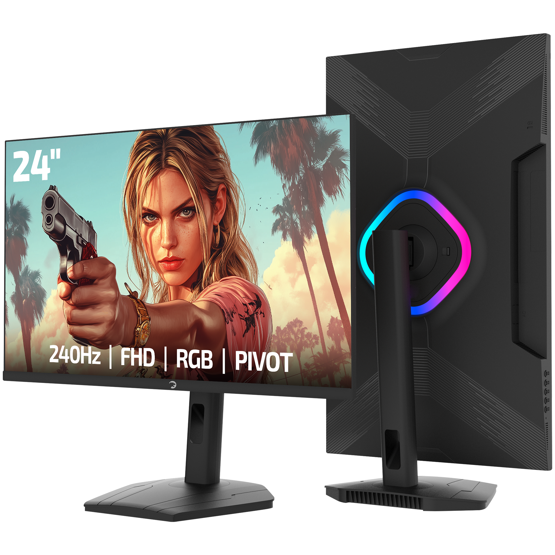 GamePower Lunis L20 24″ 240Hz 0.5Ms VA FHD RGB Pivot Gaming Monitör (Sıfır Ölü Piksel Garantili)