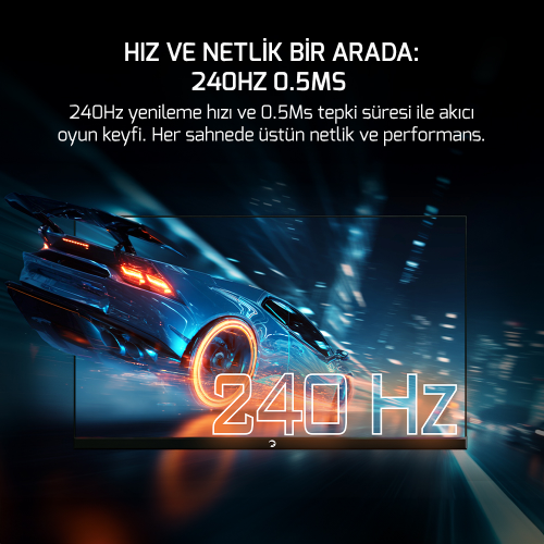 GamePower Lunis L20 24″ 240Hz 0.5Ms VA FHD RGB Pivot Gaming Monitör (Sıfır Ölü Piksel Garantili)