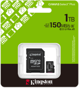 Kingston Canvas Select Plus 1TB Class 10 SDCS3/1TB 150MB/s MicroSD Hafıza Kartı