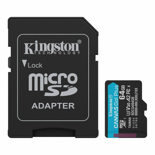 Kingston Canvas Go! Plus 64GB Class 10 SDCG4/64GB 200/100MB/s MicroSD Hafıza Kartı