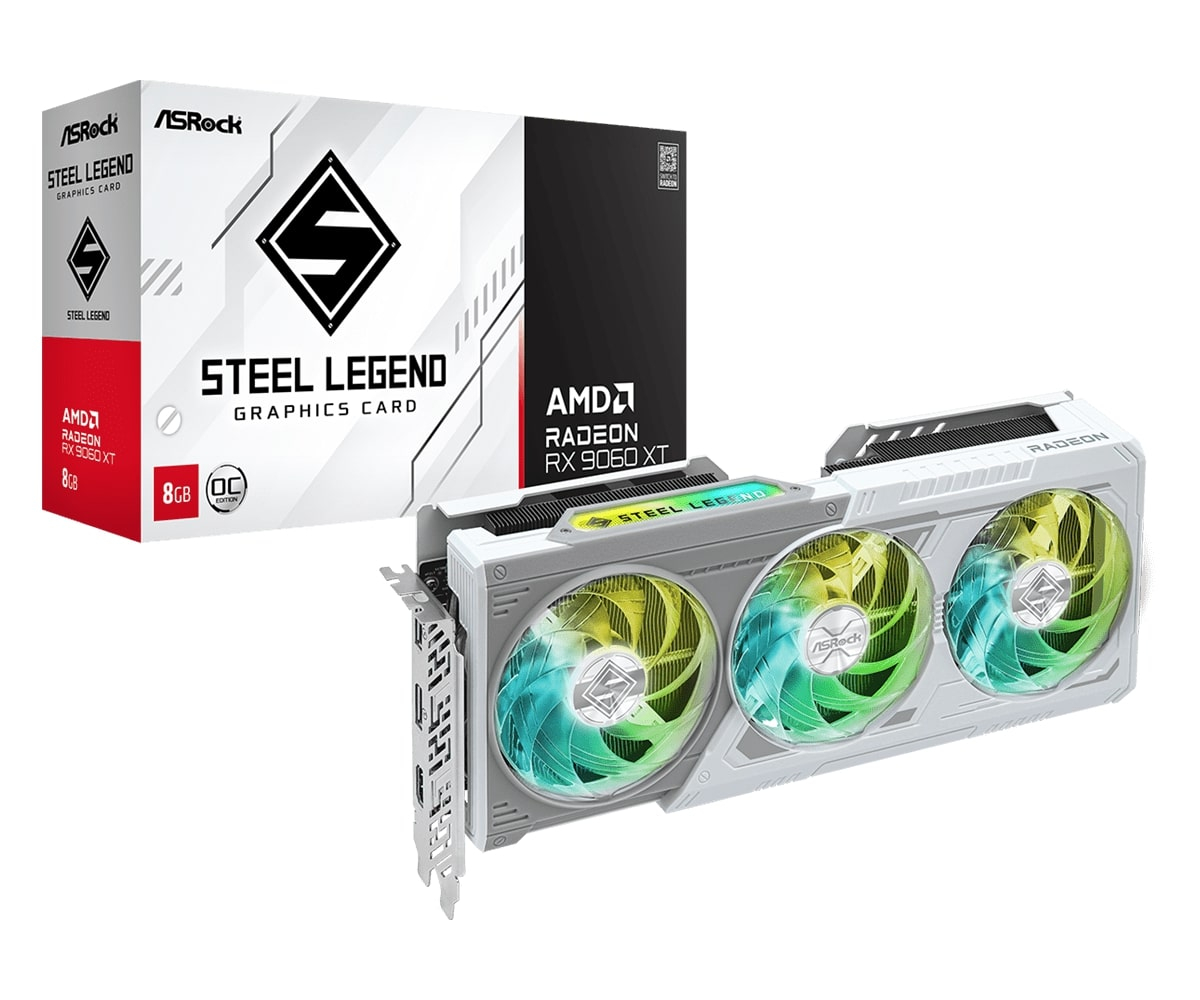 ASrock AMD Radeon RX9060 XT Steel Legend 8GB OC GDDR6 128Bit Gaming Ekran Kartı