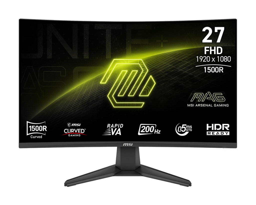 MSI MAG 276CF E20 27″ 200Hz 0.5ms Full HD FreeSync Premium Rapid VA Kavisli Gaming Monitör
