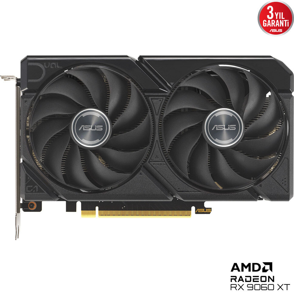 ASUS DUAL AMD Radeon RX 9060XT 8GB DUAL-RX9060XT-8G GDDR6 128Bit DX12 Gaming Ekran Kartı