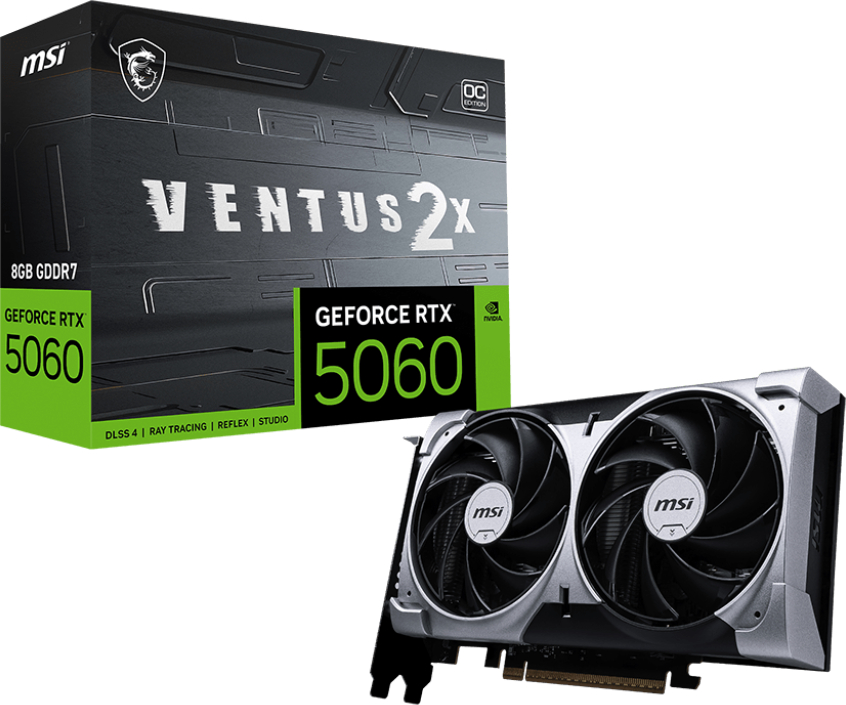 MSI GeForce RTX 5060 Ventus 2X 8G OC GDDR7 128Bit Gaming Ekran Kartı