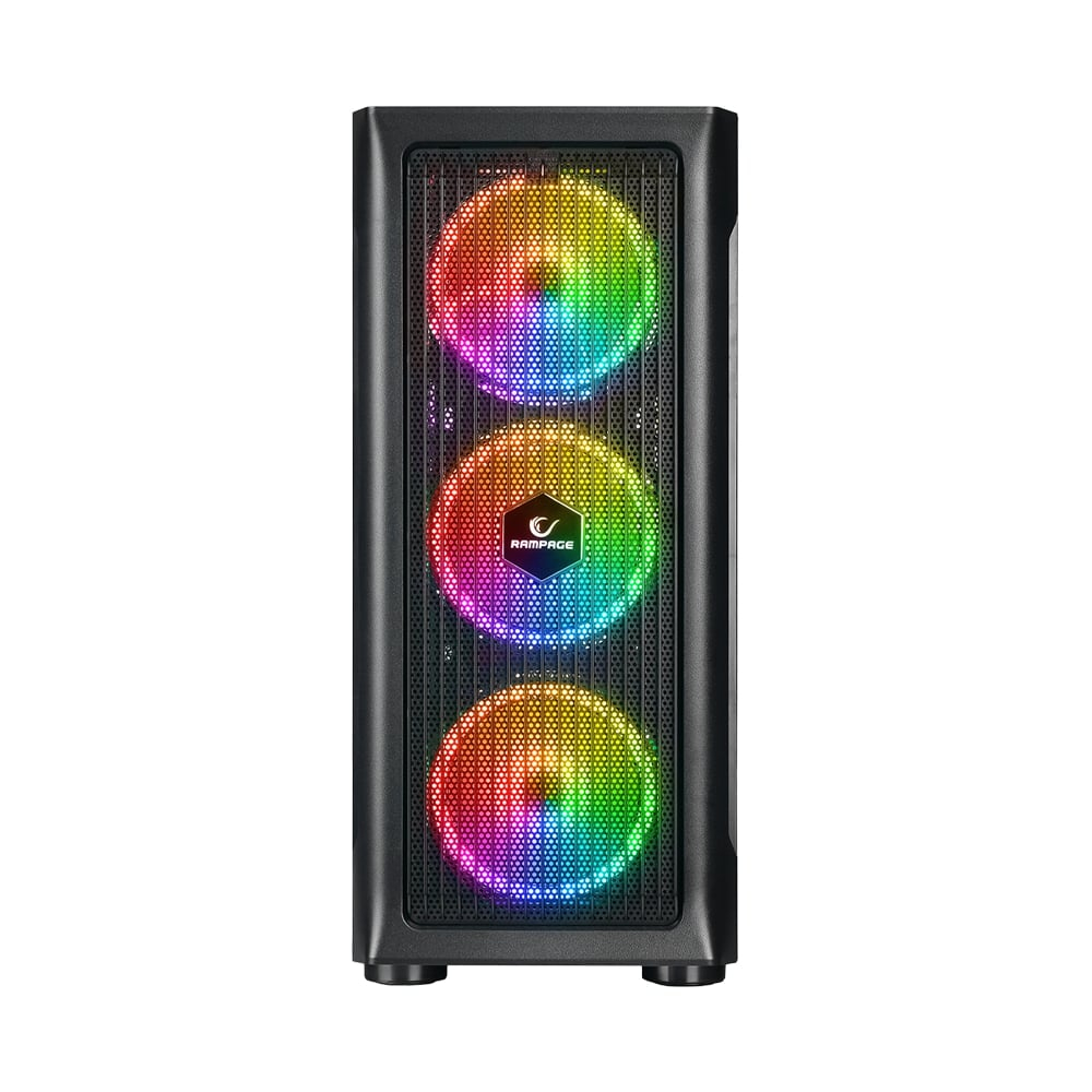 Rampage Prolix Mesh 650W 80+ Siyah Temperli Cam 4x120mm ARGB Fan ATX Mid-Tower Gaming (Oyuncu) Kasası