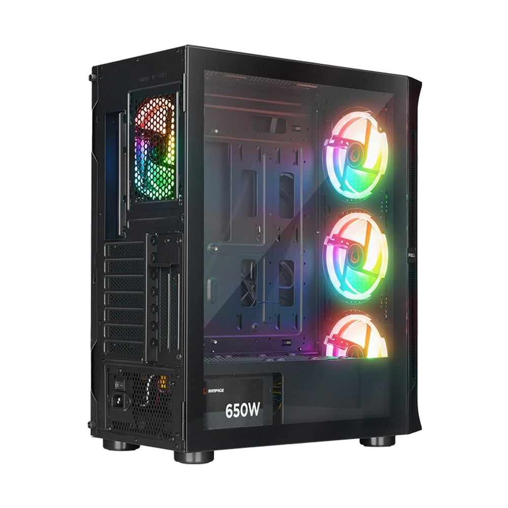 Rampage Prolix Mesh 650W 80+ Siyah Temperli Cam 4x120mm ARGB Fan ATX Mid-Tower Gaming (Oyuncu) Kasası