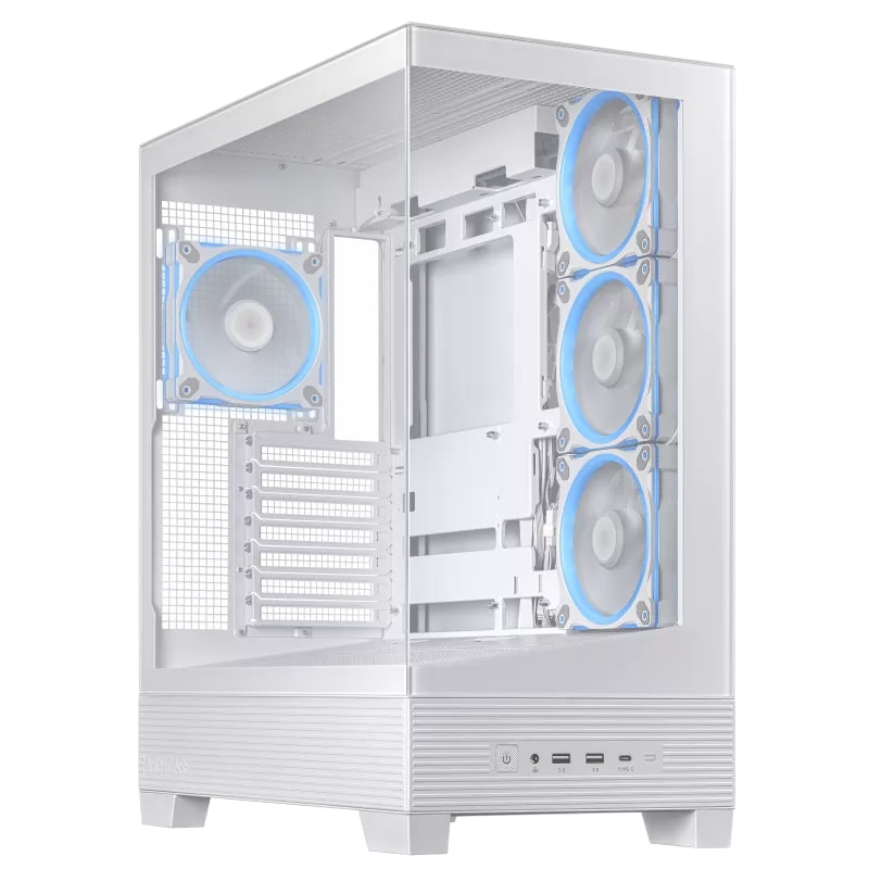 ASUS A31 PLUS Tamperli Cam ARGB Beyaz USB 3.2 ATX Mid-Tower Gaming Kasası