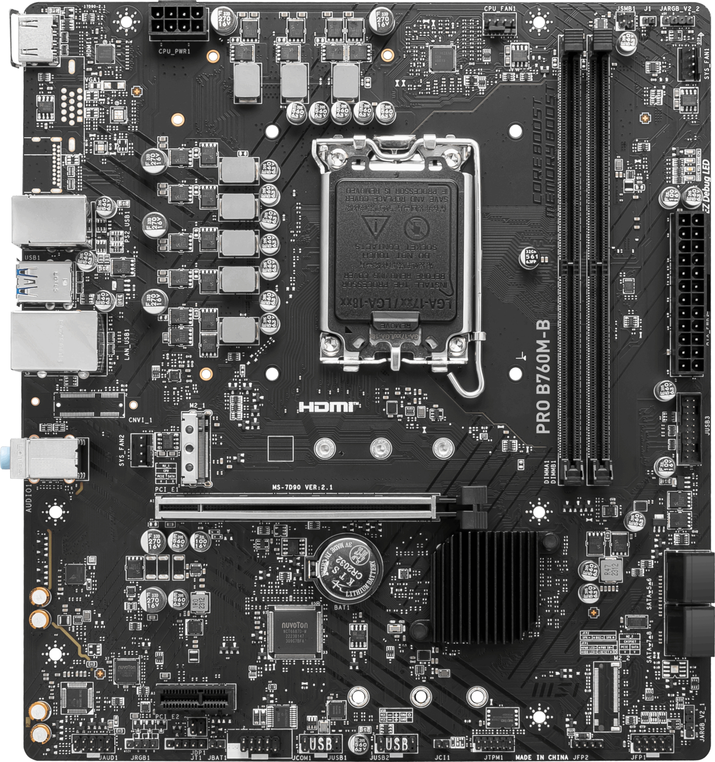 MSI PRO B760M-B DDR4 Intel B760 Soket 1700 DDR4 4800MHz mATX Gaming Anakart