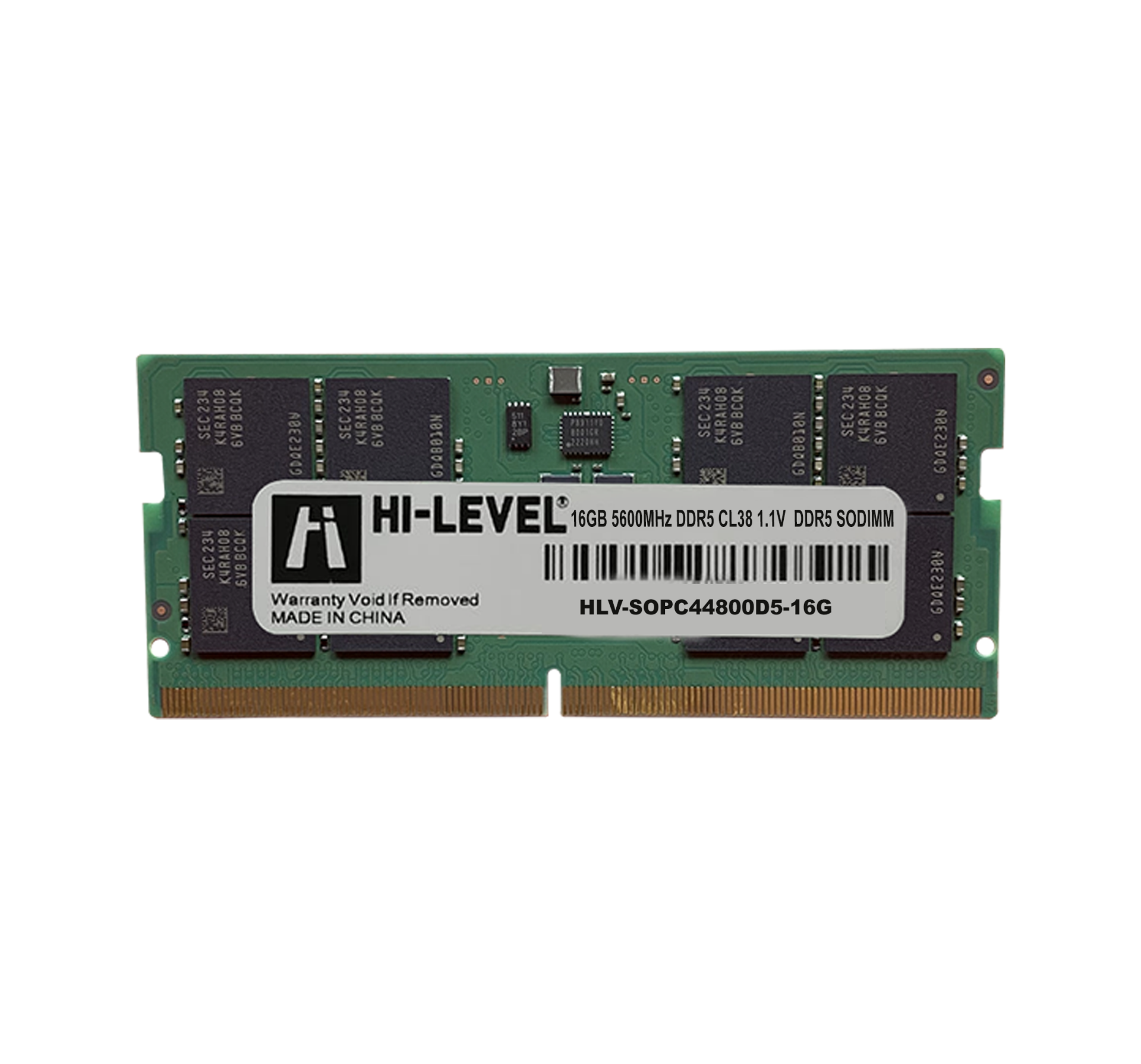 HI-LEVEL 16GB DDR5 5600Mhz SODIMM 1.1 HLV-SOPC44800D5-16G