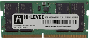 HI-LEVEL 16GB DDR5 5600Mhz SODIMM 1.1 HLV-SOPC44800D5-16G