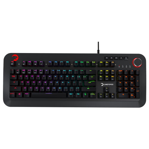 GamePower Starscream 60M RGB Kırmızı Switch 60 Milyon İngilizce Q USB Suya Dayanıklı Optik Mekanik Gaming Klavye