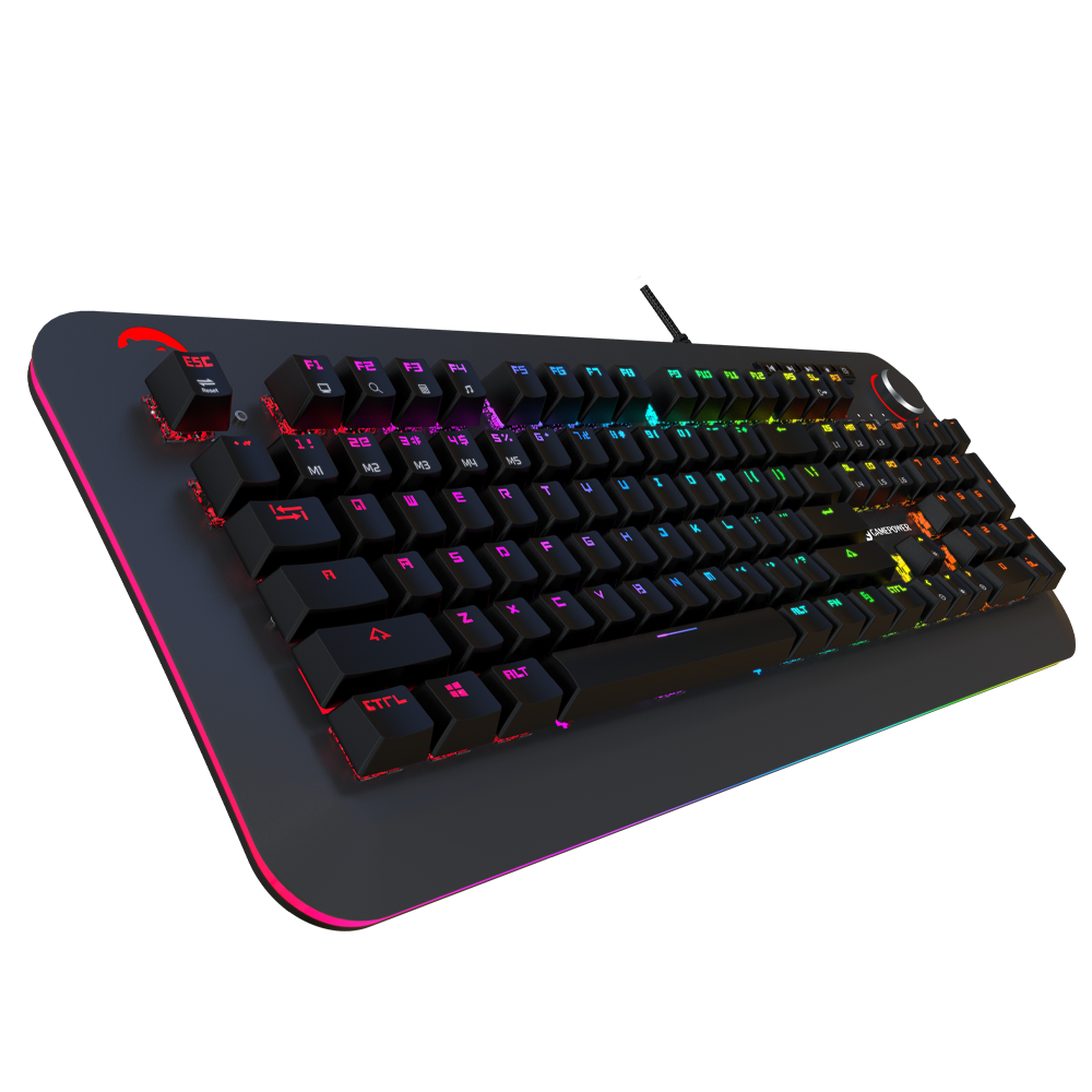 GamePower Starscream 60M RGB Kırmızı Switch 60 Milyon İngilizce Q USB Suya Dayanıklı Optik Mekanik Gaming Klavye
