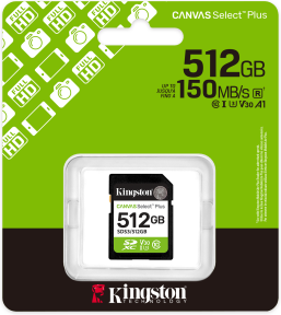 Kingston Canvas Select Plus 512GB Class 10 SDS3/512GB 150MB/s SD Hafıza Kartı