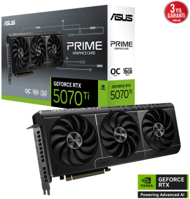 ASUS PRIME GeForce RTX 5070 Ti 16GB PRIME-RTX5070TI-O16G GDDR7 OC Edition 256 Bit Gaming (Oyuncu) Ekran Kartı