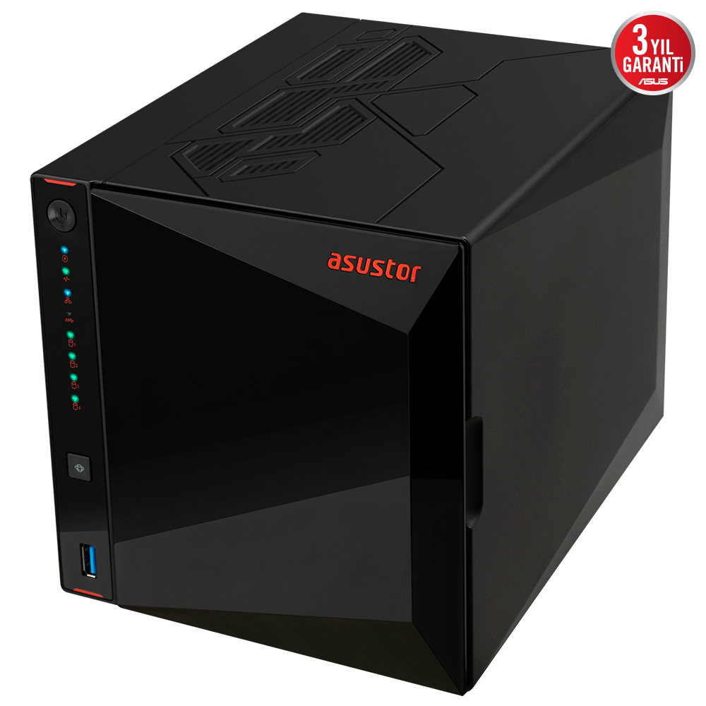 Asustor AS5404T 4 Yuvalı (4x22TB Desteği) 4GB DDR4 2.5GBE Nas Depolama Ünitesi