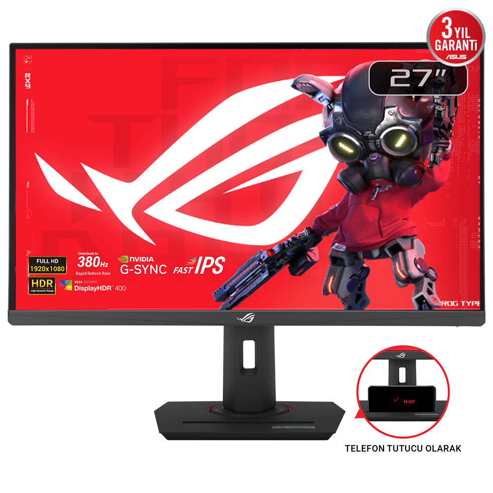 ASUS ROG Strix XG279CNS 27″ 380Hz 1ms FHD  FreeSync Premium G-Sync IPS Gaming (Oyuncu)  Monitör