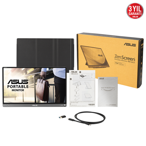 ASUS ZenScreen MB16ACE 15.6″ 5ms 60Hz Flicker-Free IPS Full HD Taşınabilir Monitör