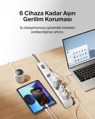 Belkin BSV603VF2M-V2 Surgemaster 2M 6`lı Akım Korumalı Priz